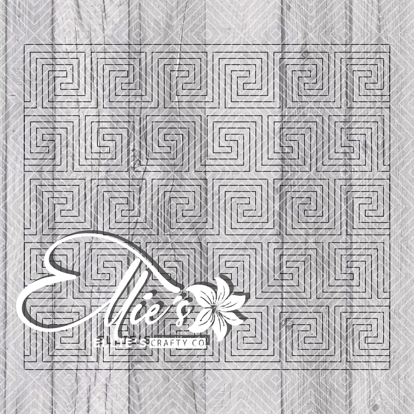 Art Deco Greek Pattern Template for Straight Tumblers