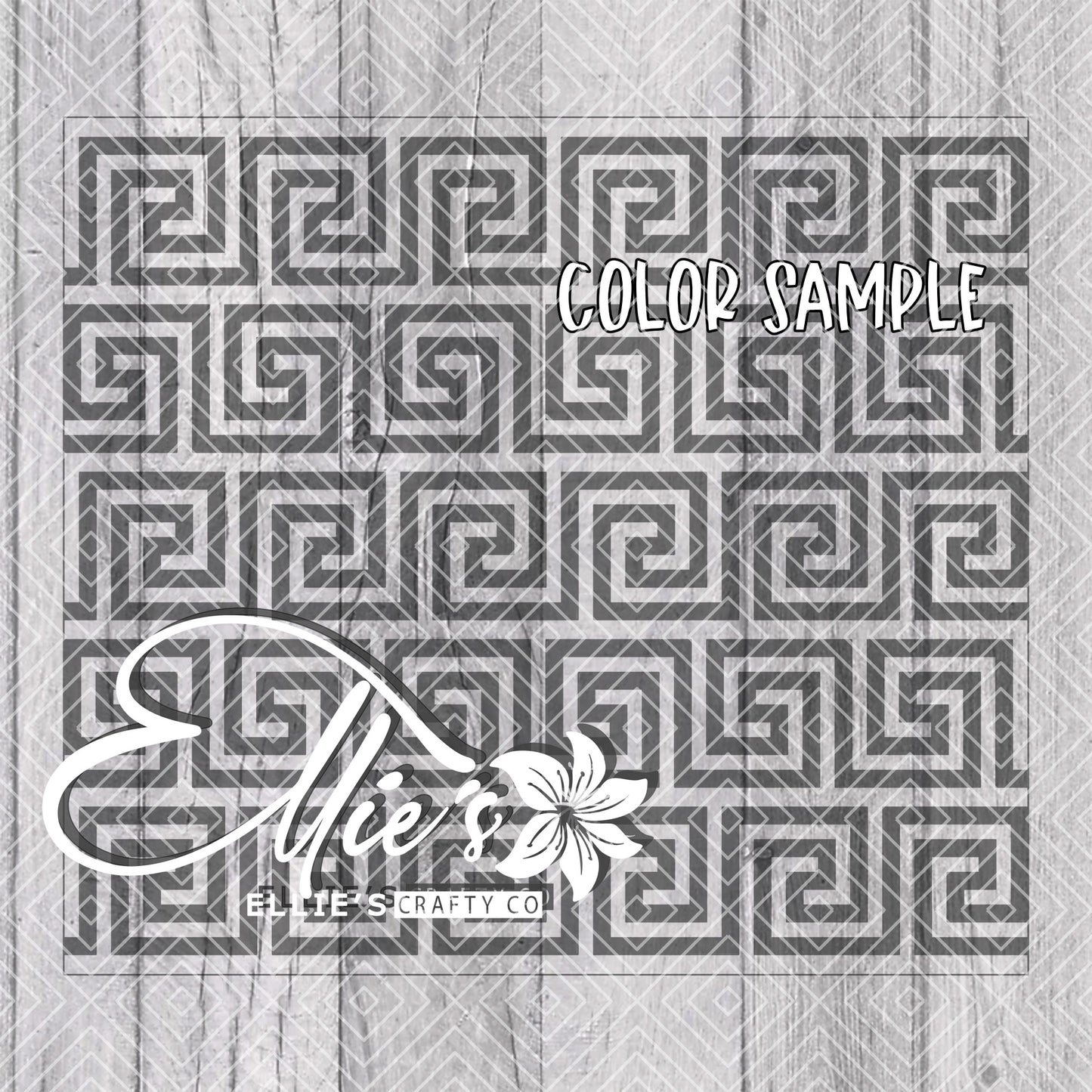 Art Deco Greek Pattern Template for Straight Tumblers