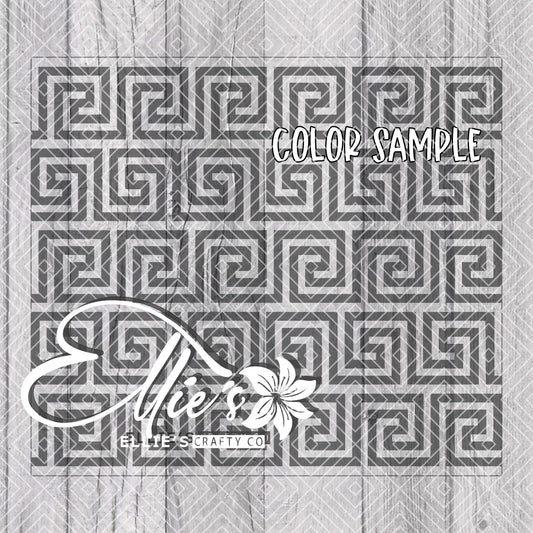 Art Deco Greek Pattern Template for Straight Tumblers