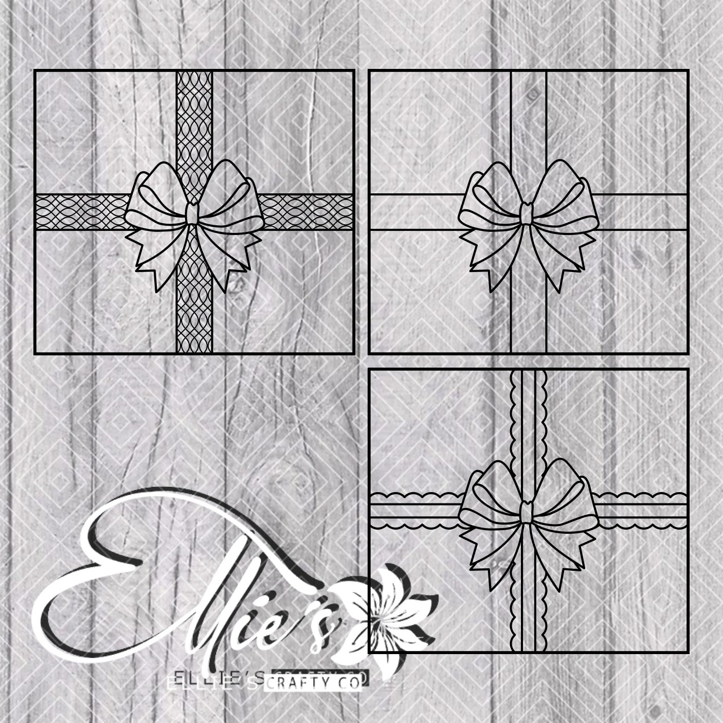 Gifts Wrap 3 Template for Straight Tumblers