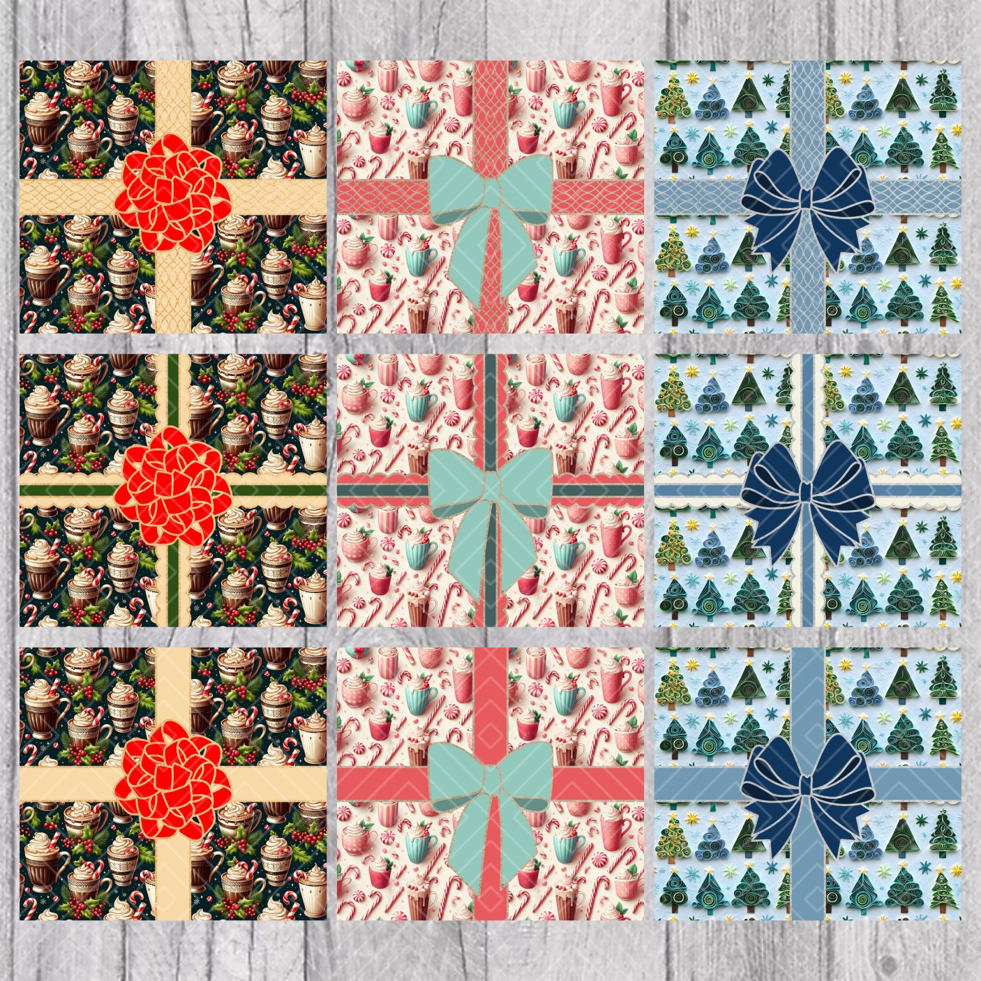 Gifts Wrap Bundle 1-3 Template for Straight Tumblers