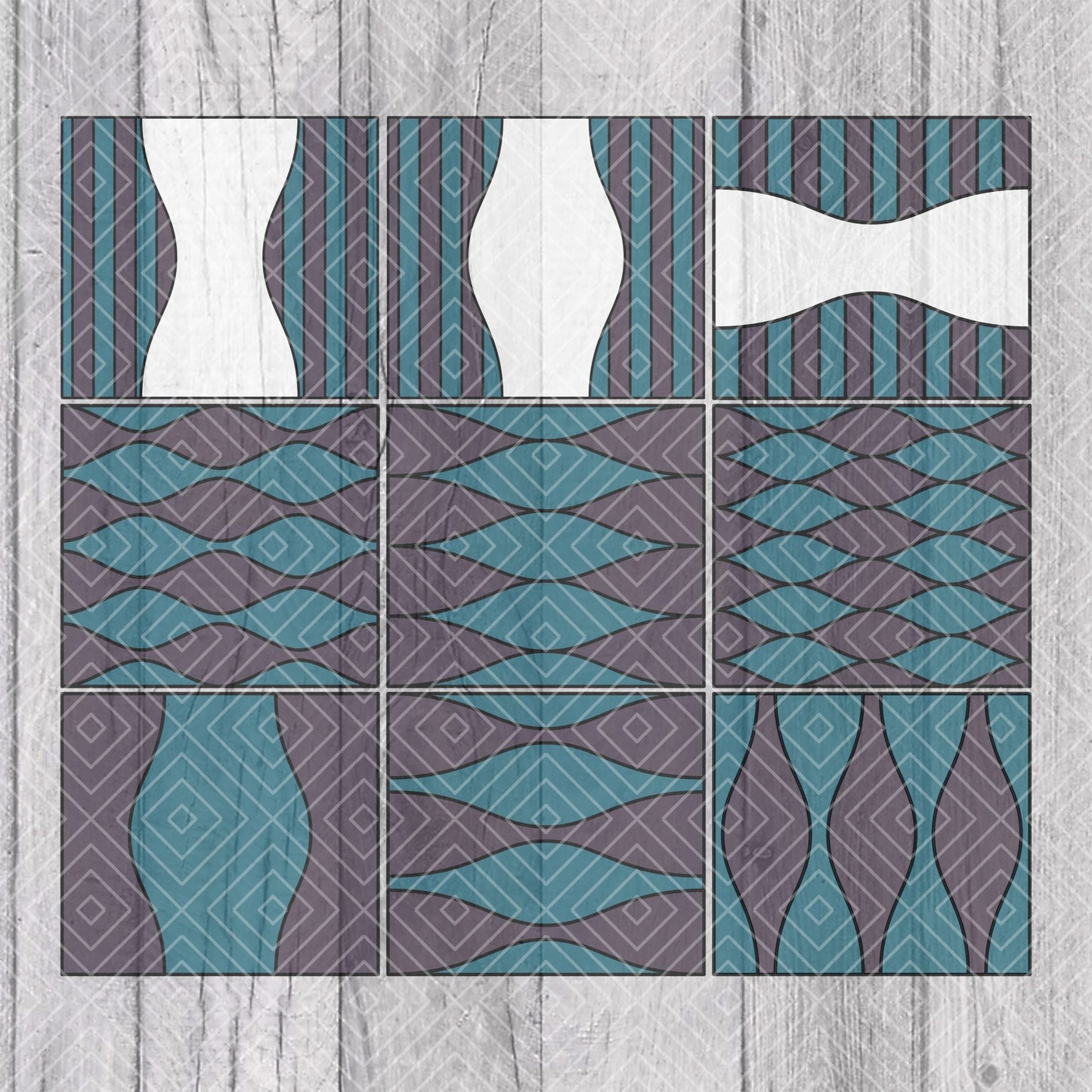 Hourglass Split Collection Template for Straight Tumblers
