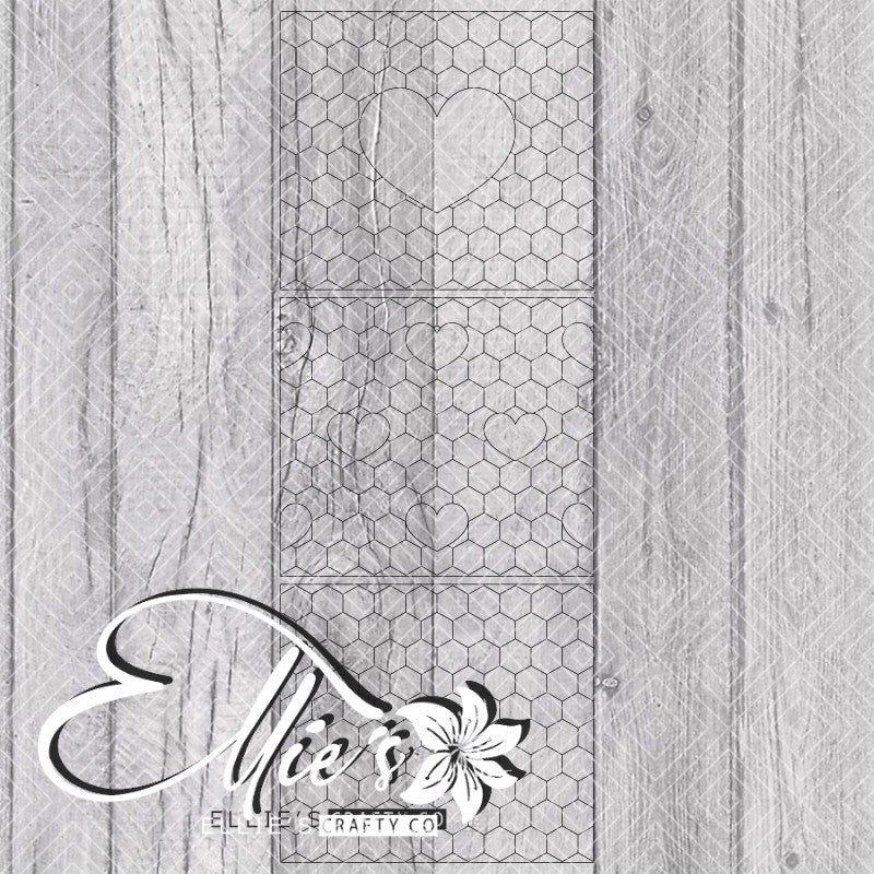 Hearts and Honey Template for Straight Tumblers