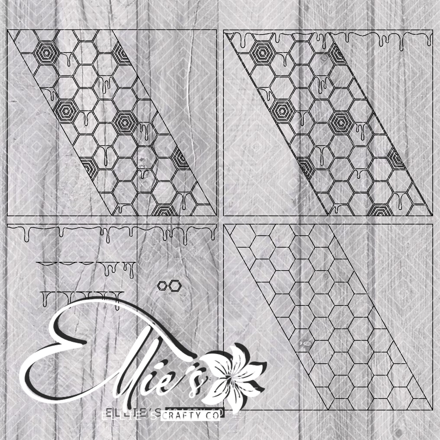 Honeycomb Swirl Template for Straight Tumblers
