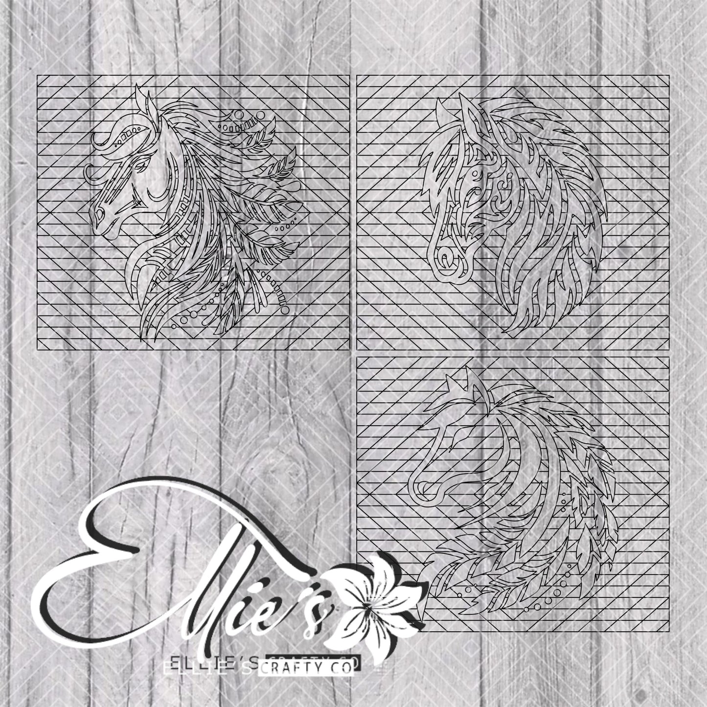 Bravo Inspired Southwestern Horses Template for Straight Tumblers