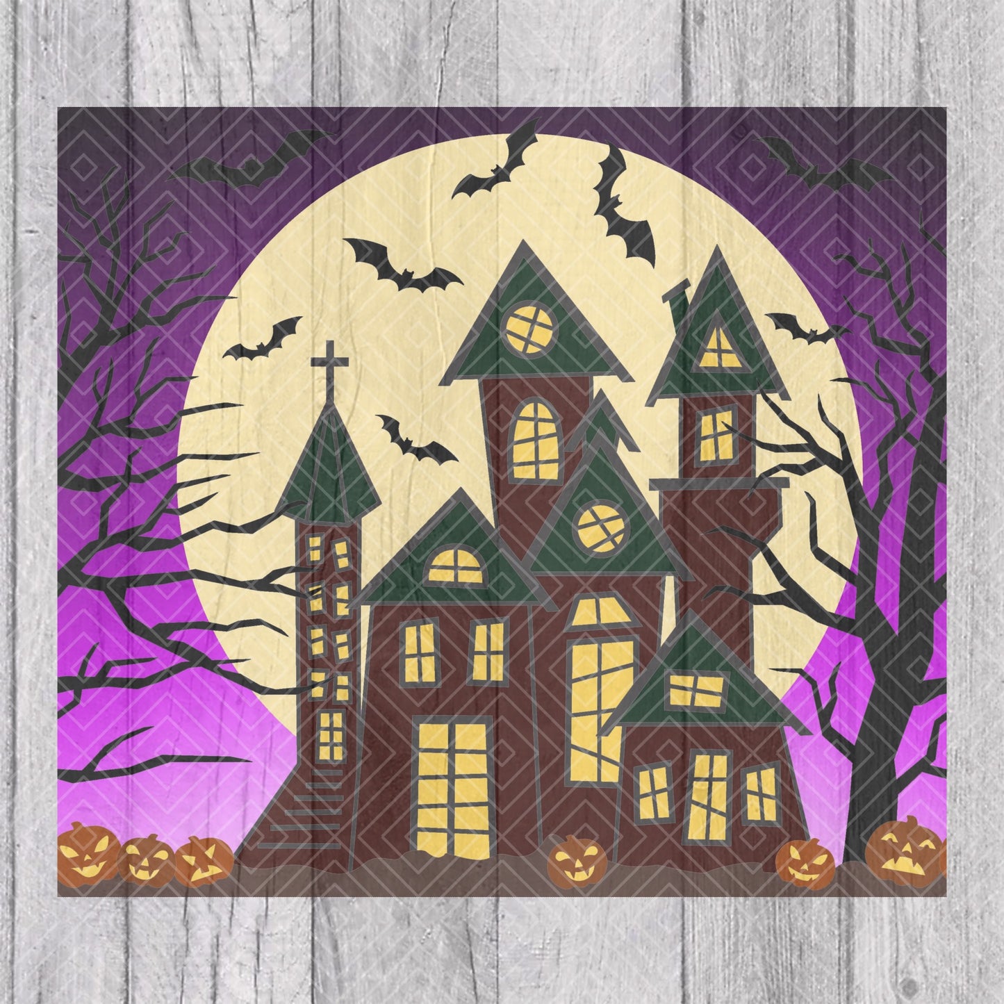 Haunted House Template for Straight Tumblers