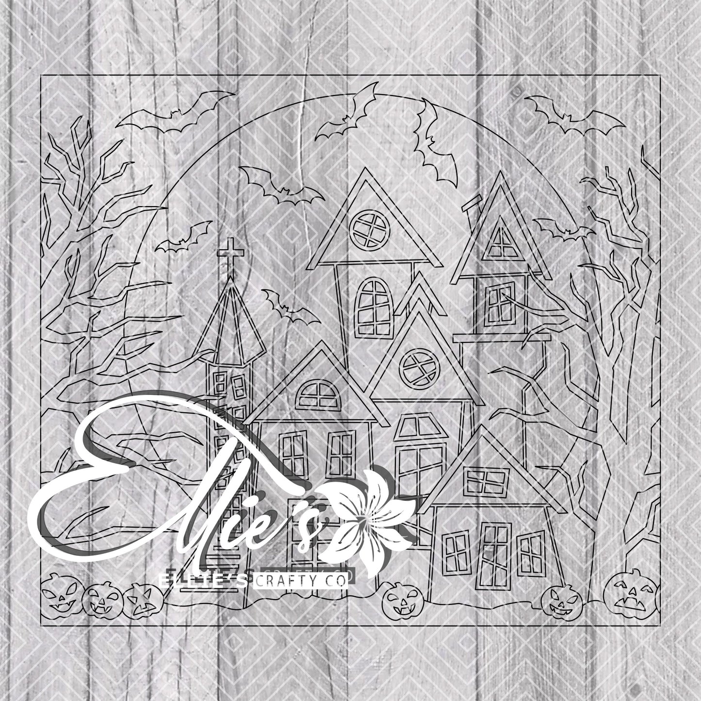 Haunted House Template for Straight Tumblers