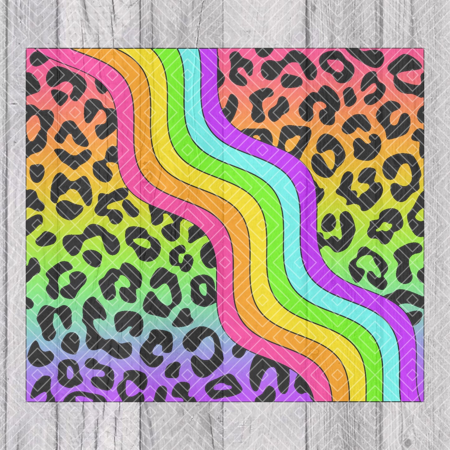 Kisha Frank Leopard Wave Template for Straight Tumblers