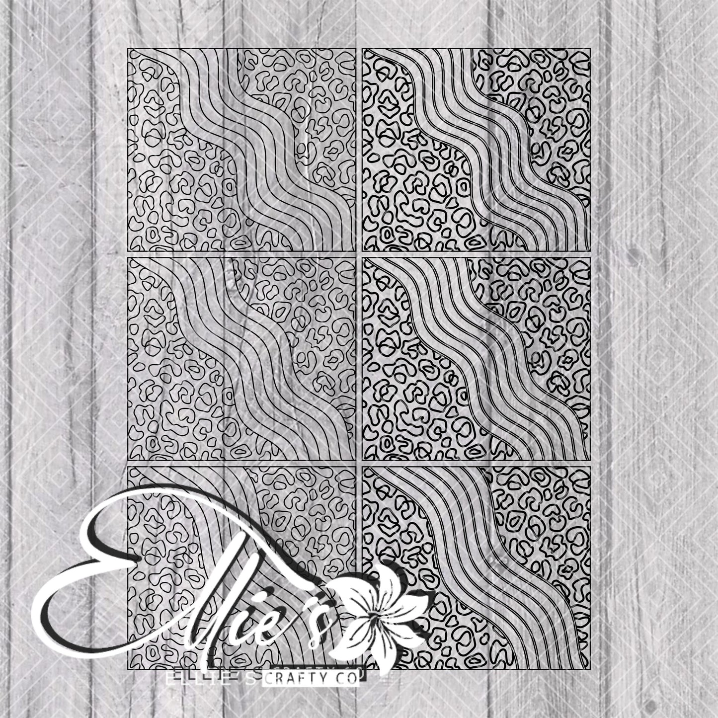 Kisha Frank Leopard Wave Template for Straight Tumblers