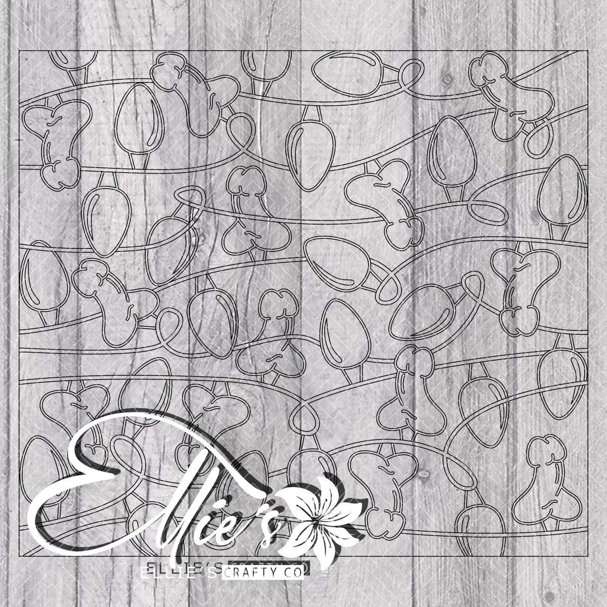 Naughty Christmas Lights Template for Straight Tumblers