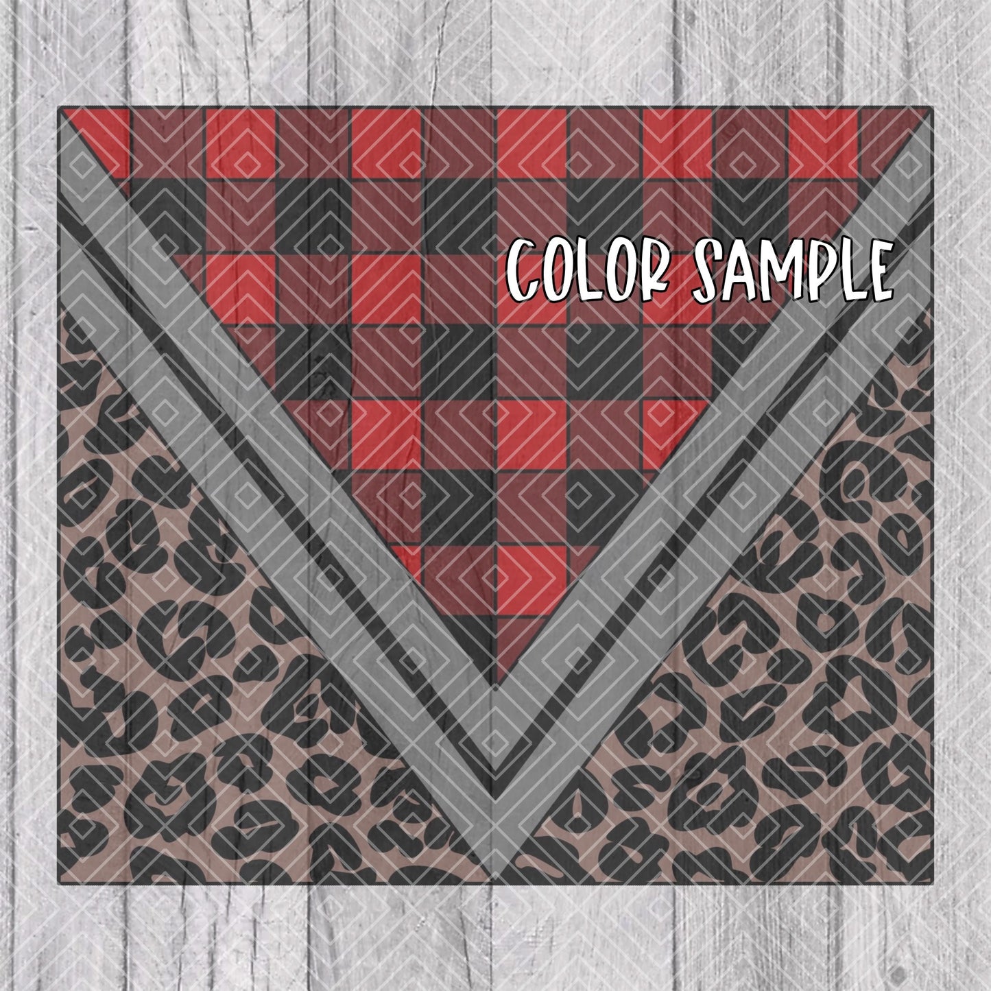 Buffalo Plaid Leopard Split Template Collection for Straight Tumblers