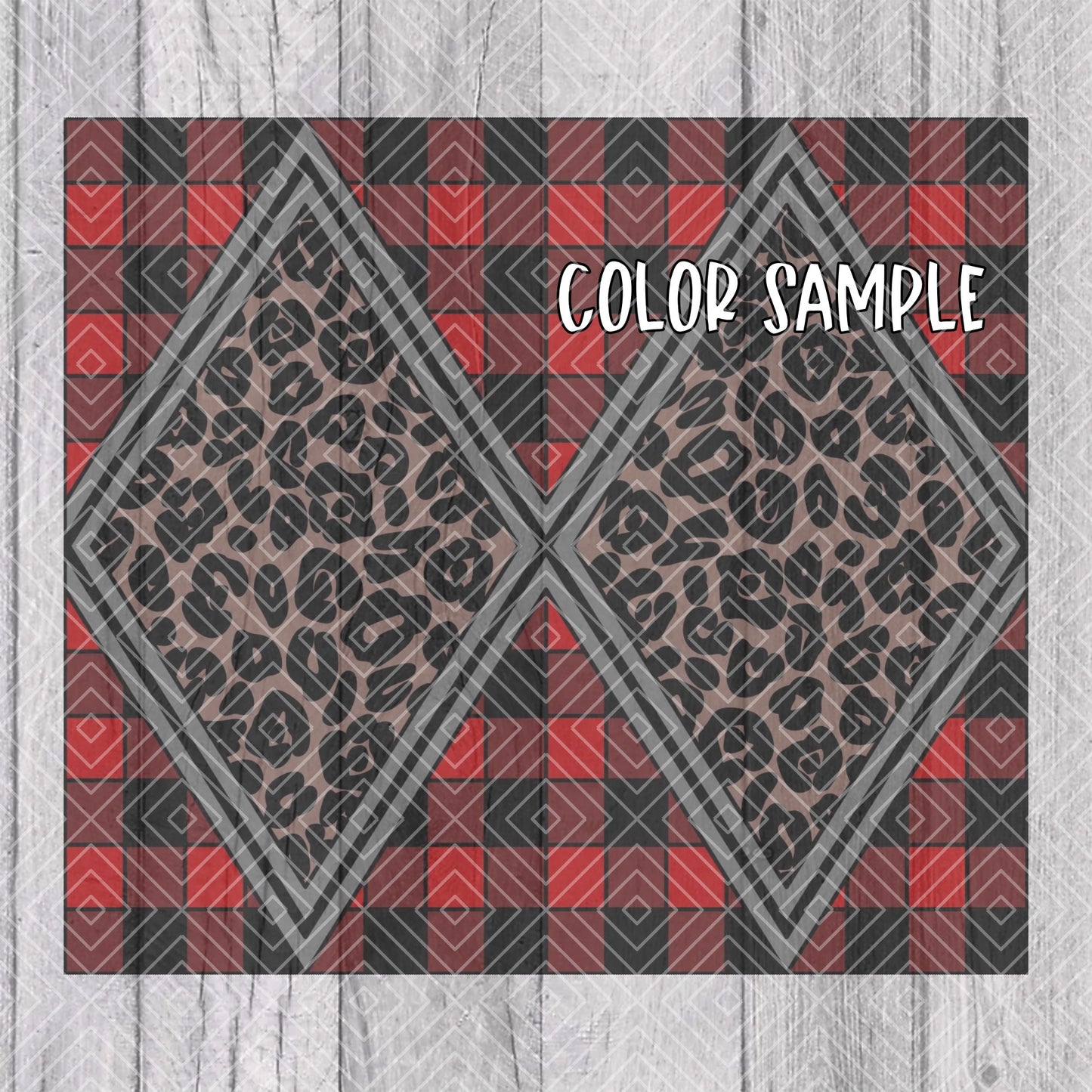 Buffalo Plaid Leopard Split Template Collection for Straight Tumblers