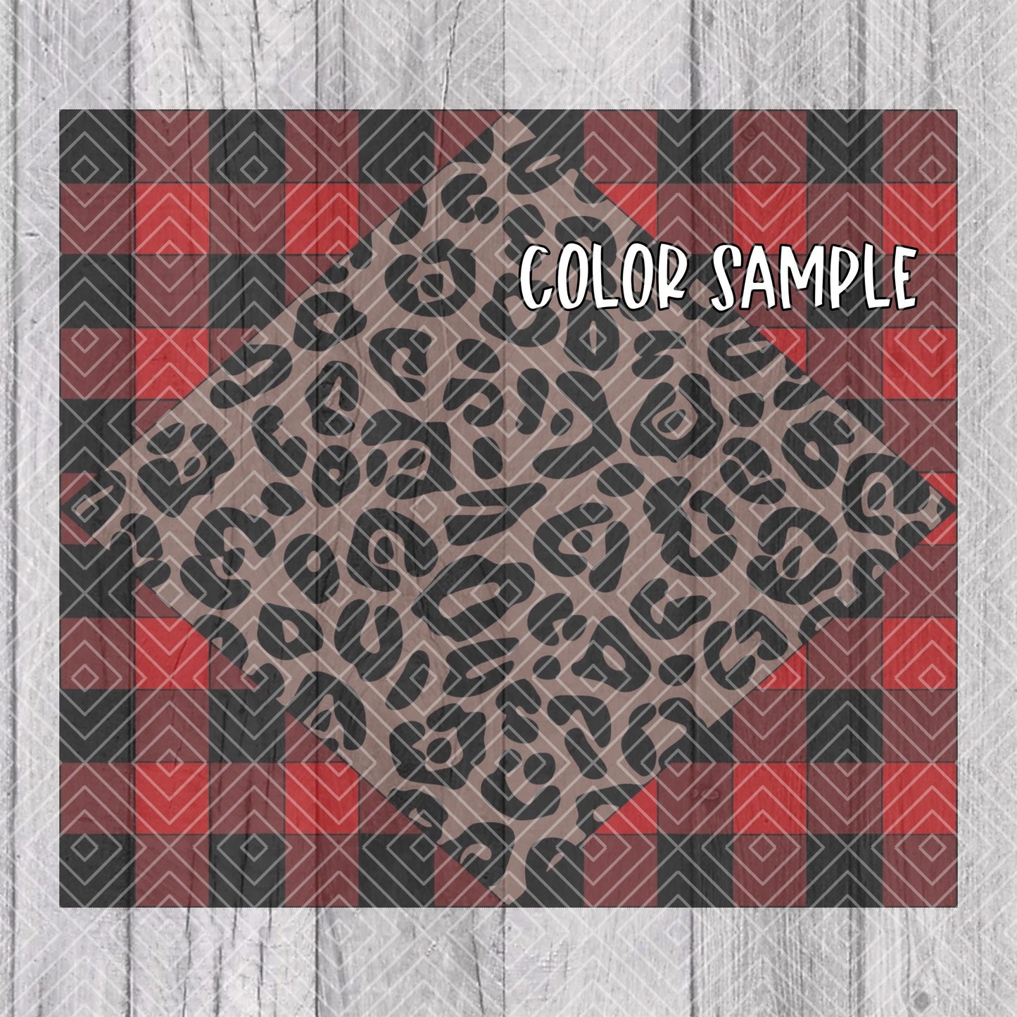 Buffalo Plaid Leopard Split Template Collection for Straight Tumblers