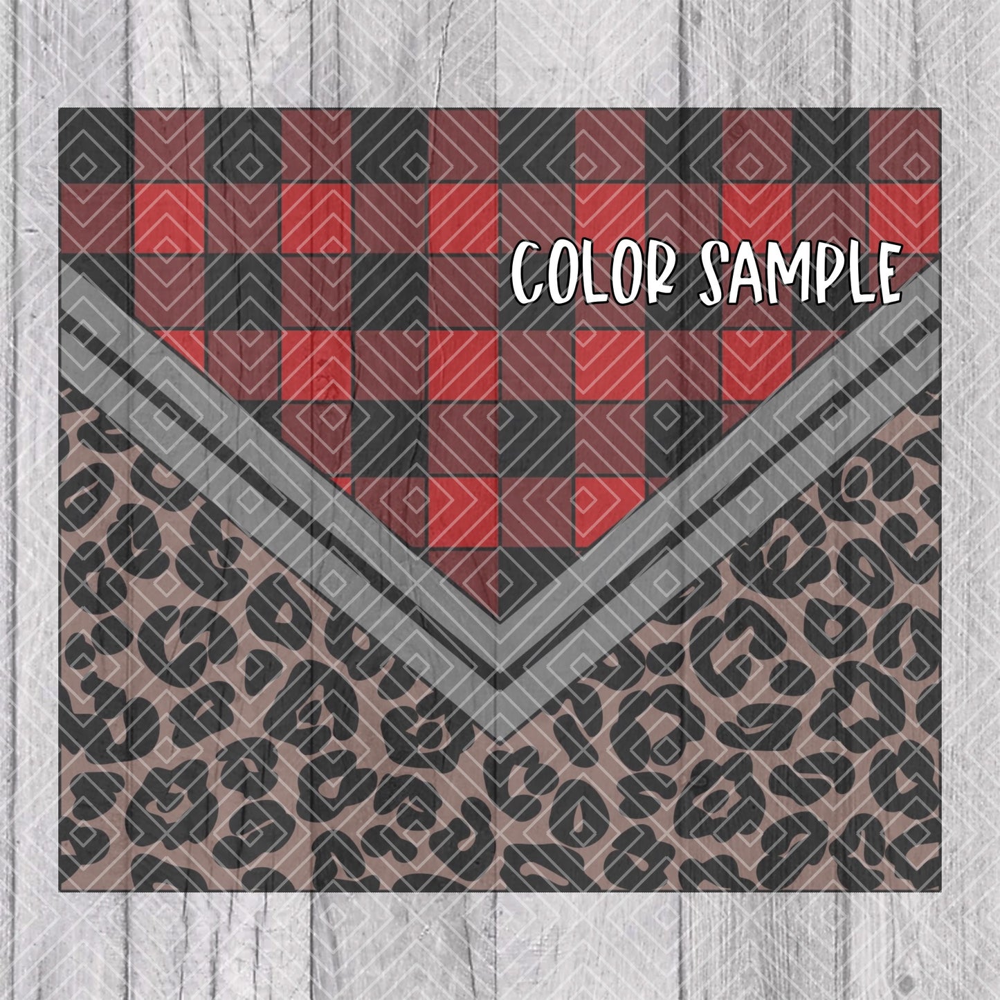 Buffalo Plaid Leopard Split Template Collection for Straight Tumblers