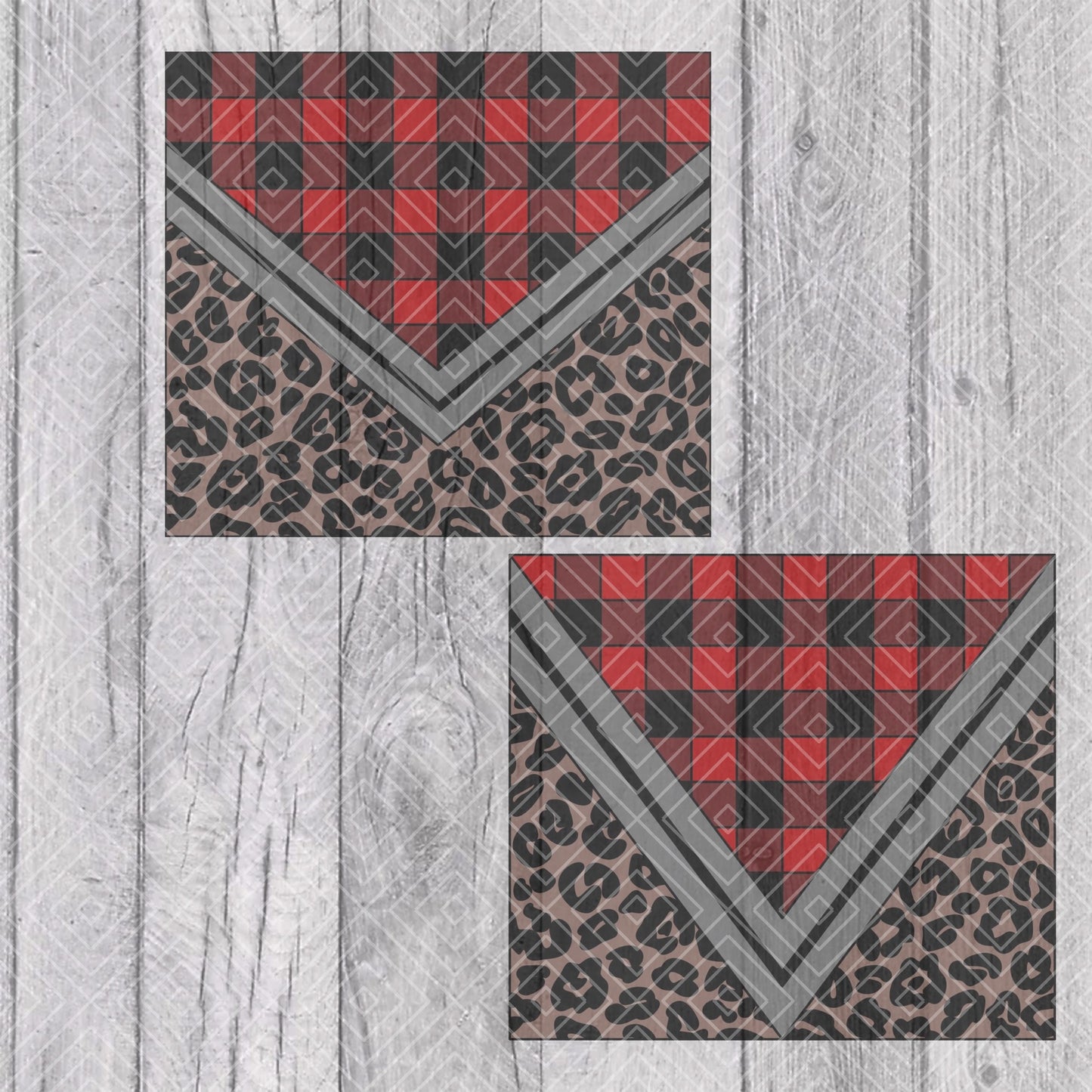 Buffalo Plaid Leopard V Split Template for Straight Tumblers