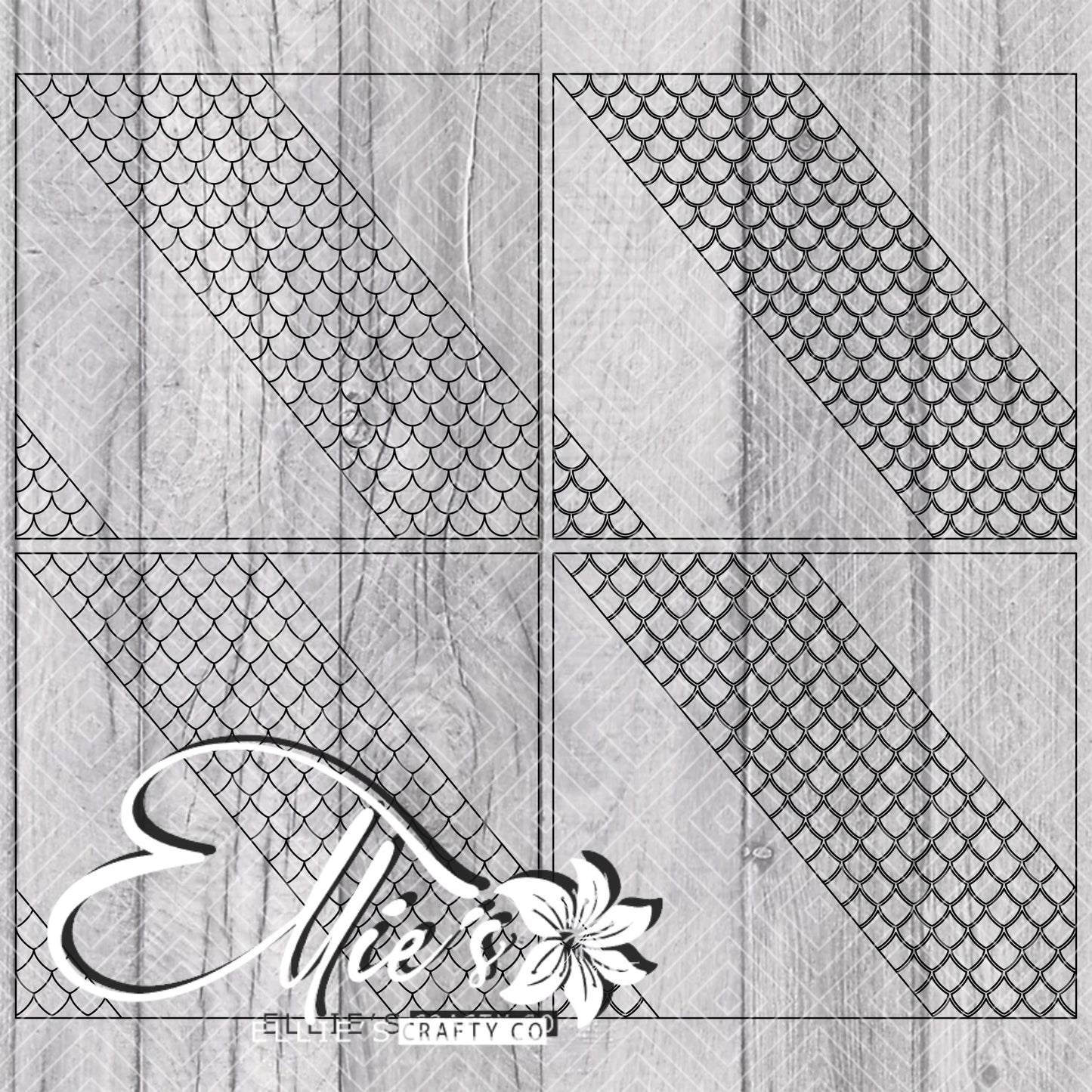 Mermaid and Dragon Swirl Template for Straight Tumblers