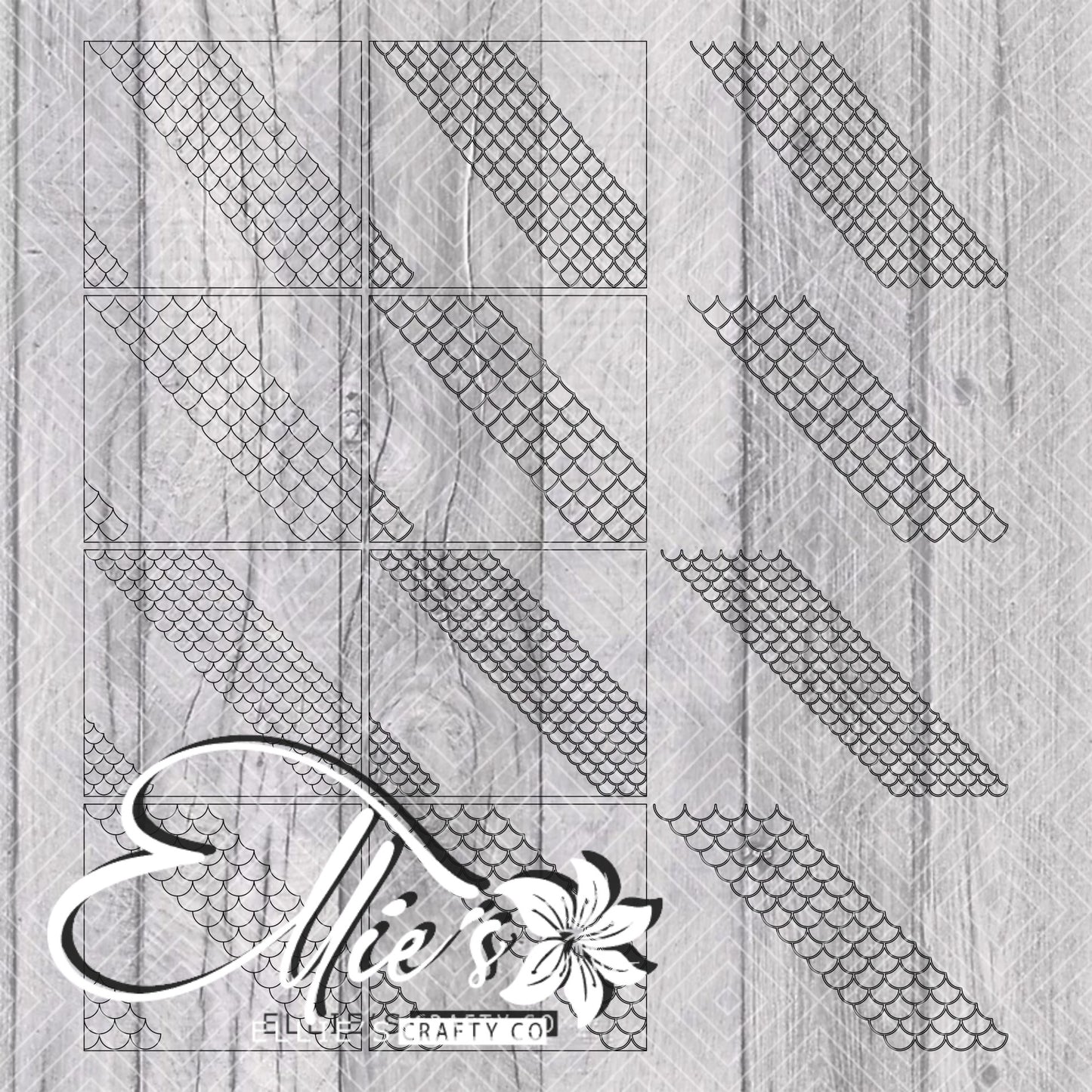 Mermaid and Dragon Swirl Template for Straight Tumblers