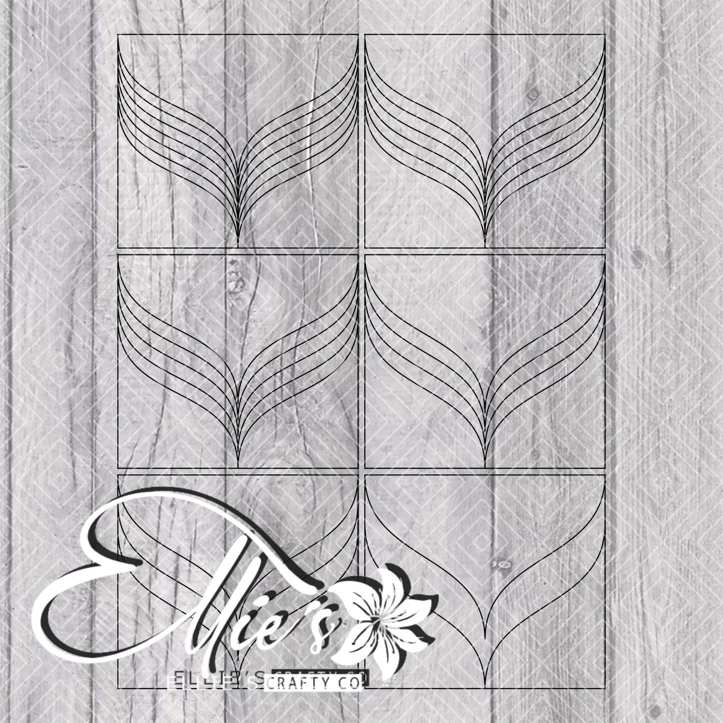 Mermaid Tail Vsplit Template for Straight Tumblers