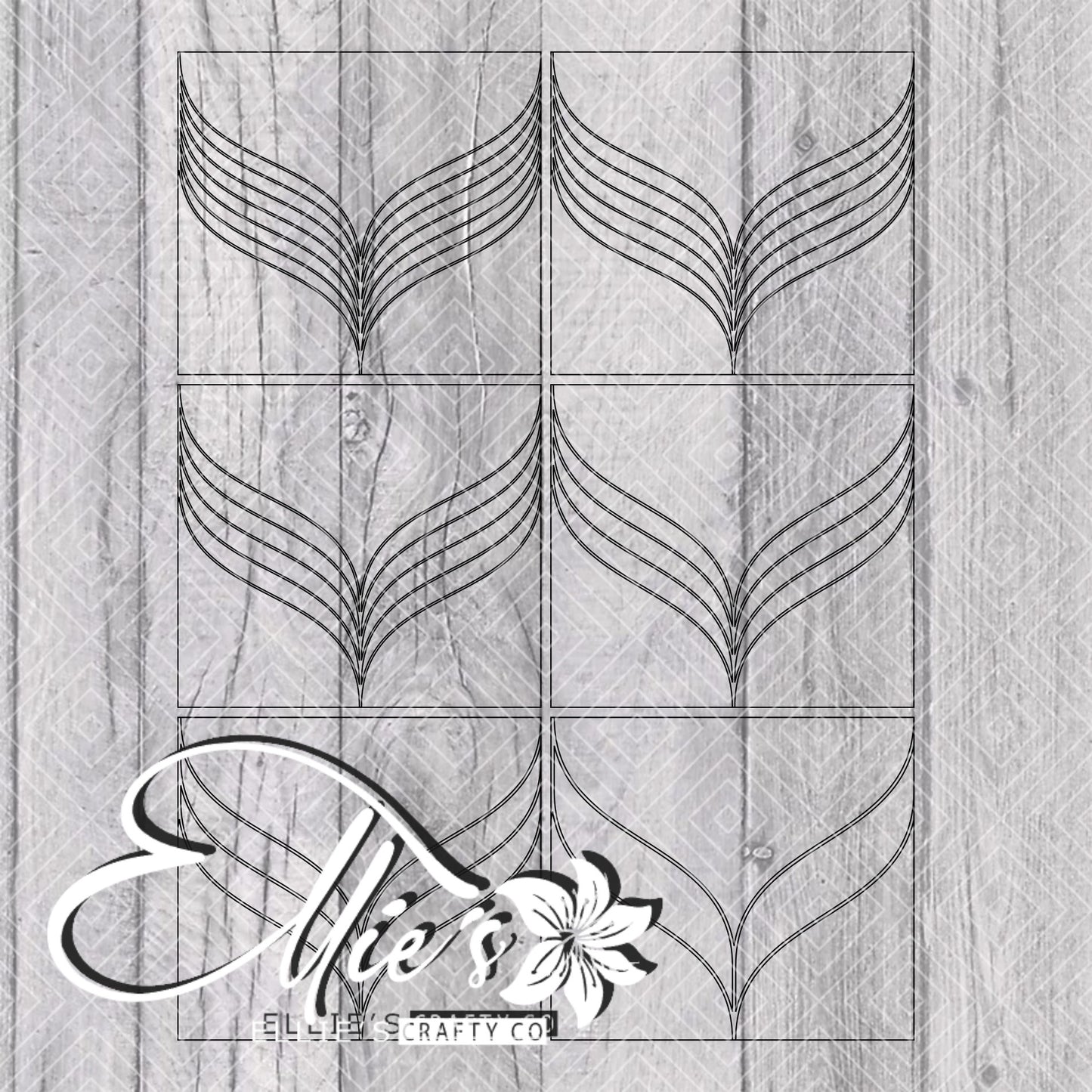 Mermaid Tail Vsplit Template for Straight Tumblers
