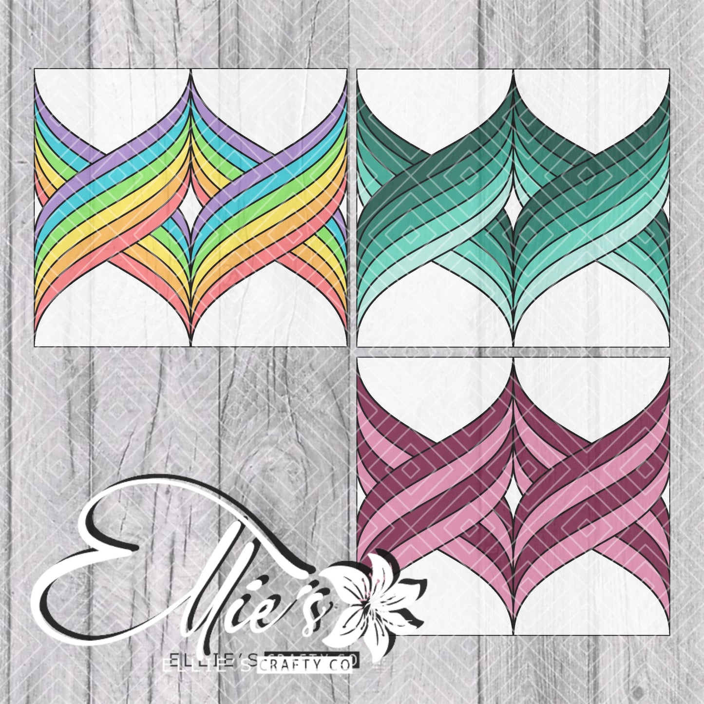 Mermaid Tail Tangle Template for Straight Tumblers