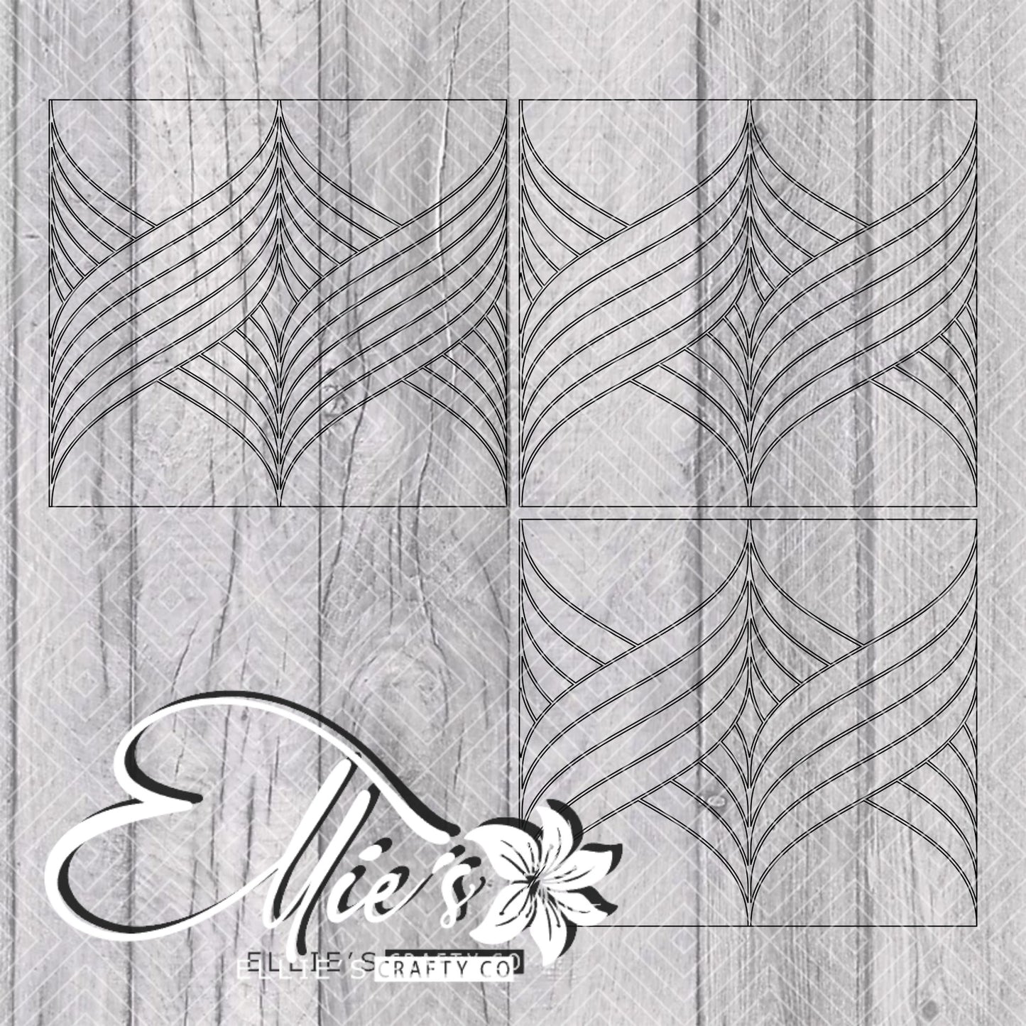 Mermaid Tail Tangle Template for Straight Tumblers