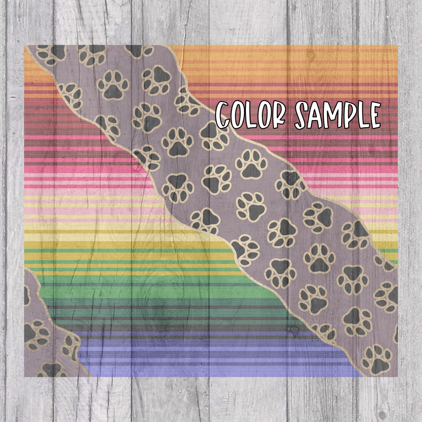 Puppy Paw Sarape Template for Straight Tumblers