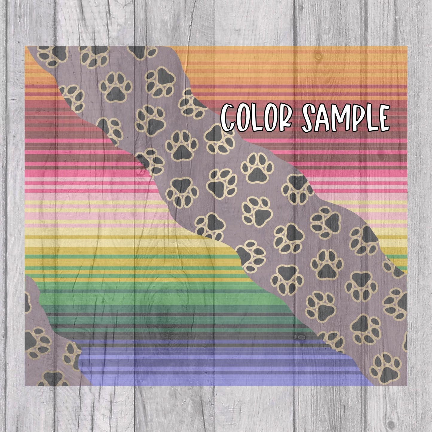Puppy Paw Sarape Template for Straight Tumblers