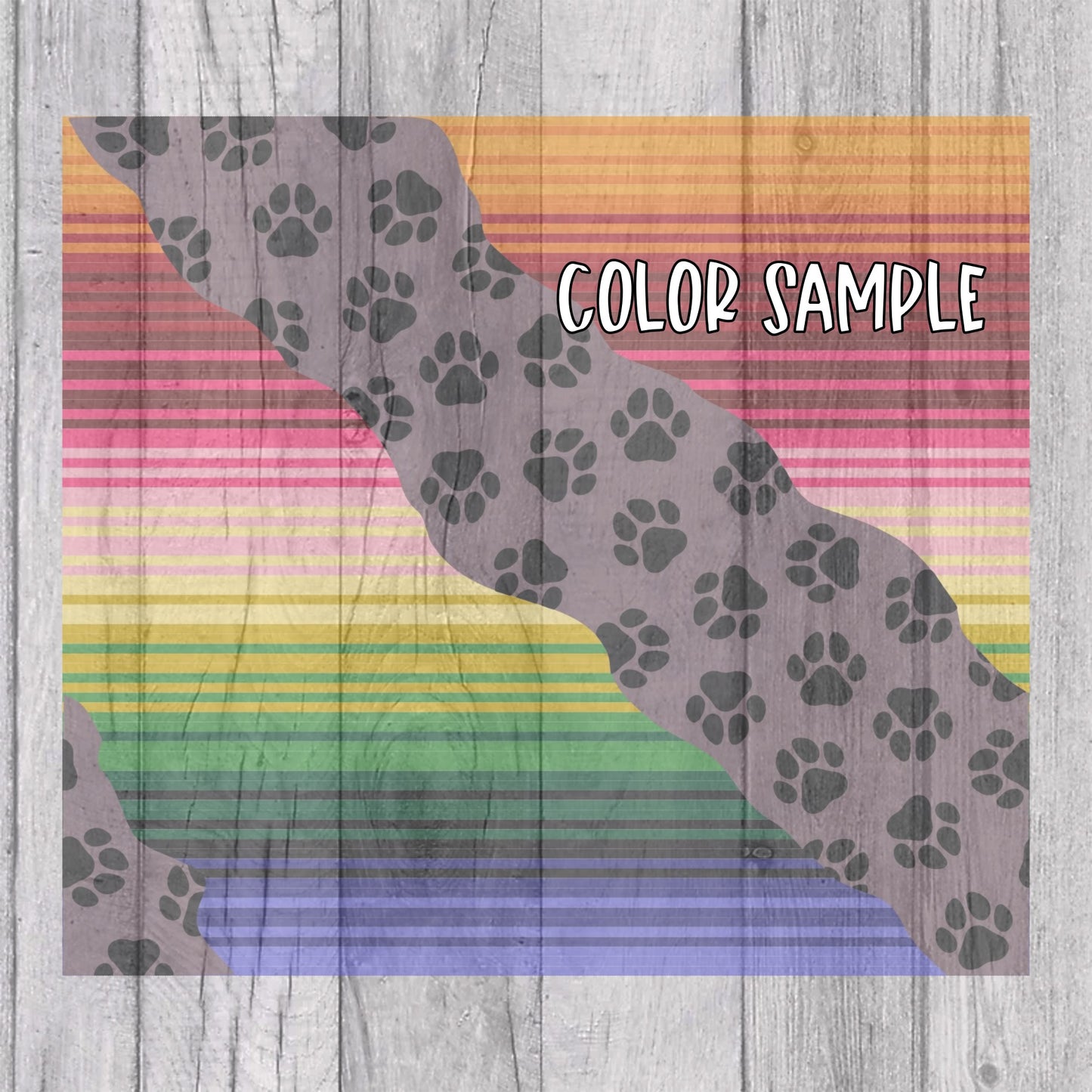 Puppy Paw Sarape Template for Straight Tumblers