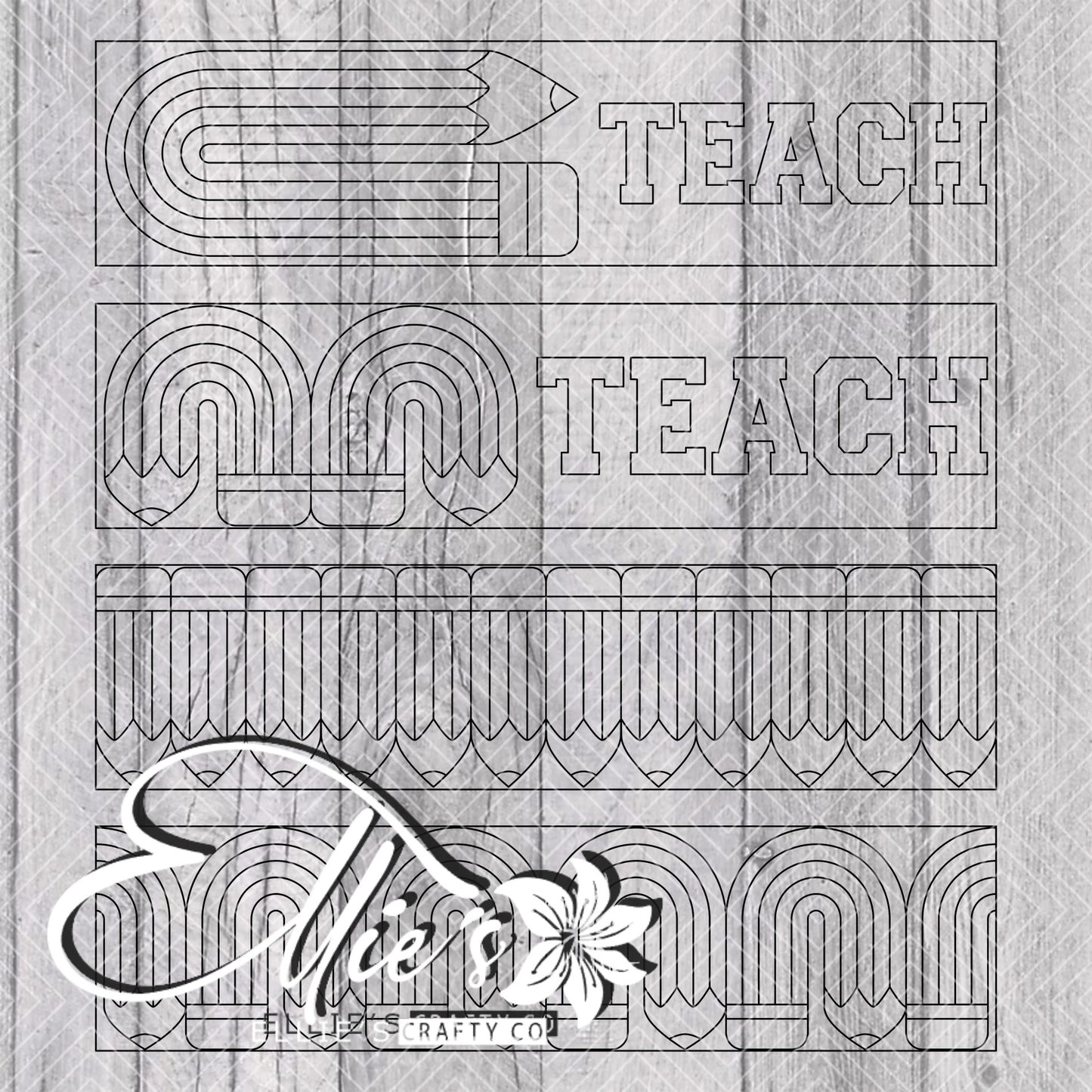 Rainbow Pencil Teacher Template for Mini Shot Glass Tumblers