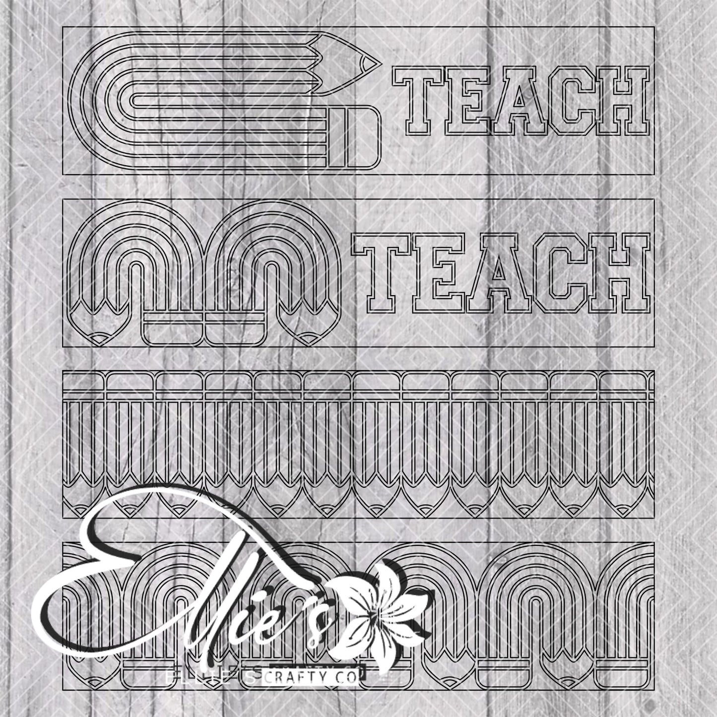 Rainbow Pencil Teacher Template for Mini Shot Glass Tumblers