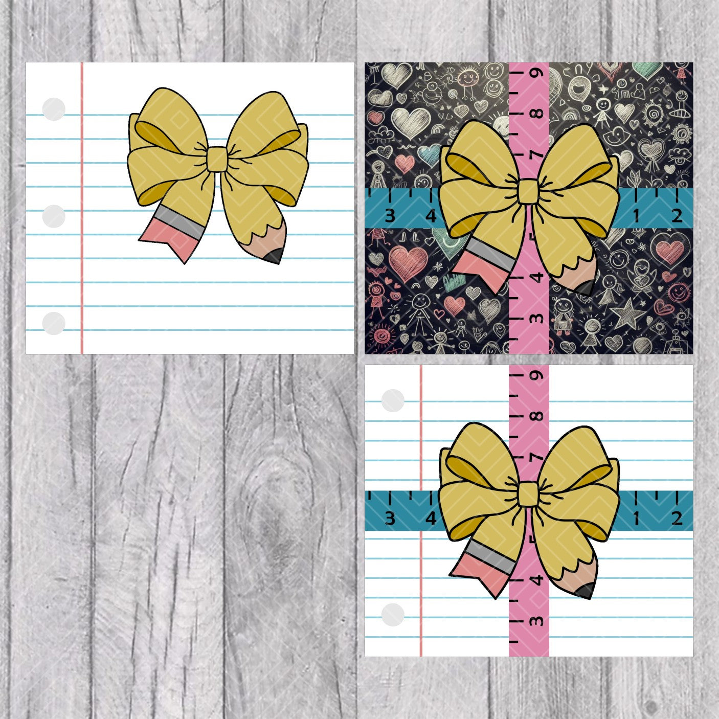Pencil Bow Teacher Gift Template for Straight Tumblers