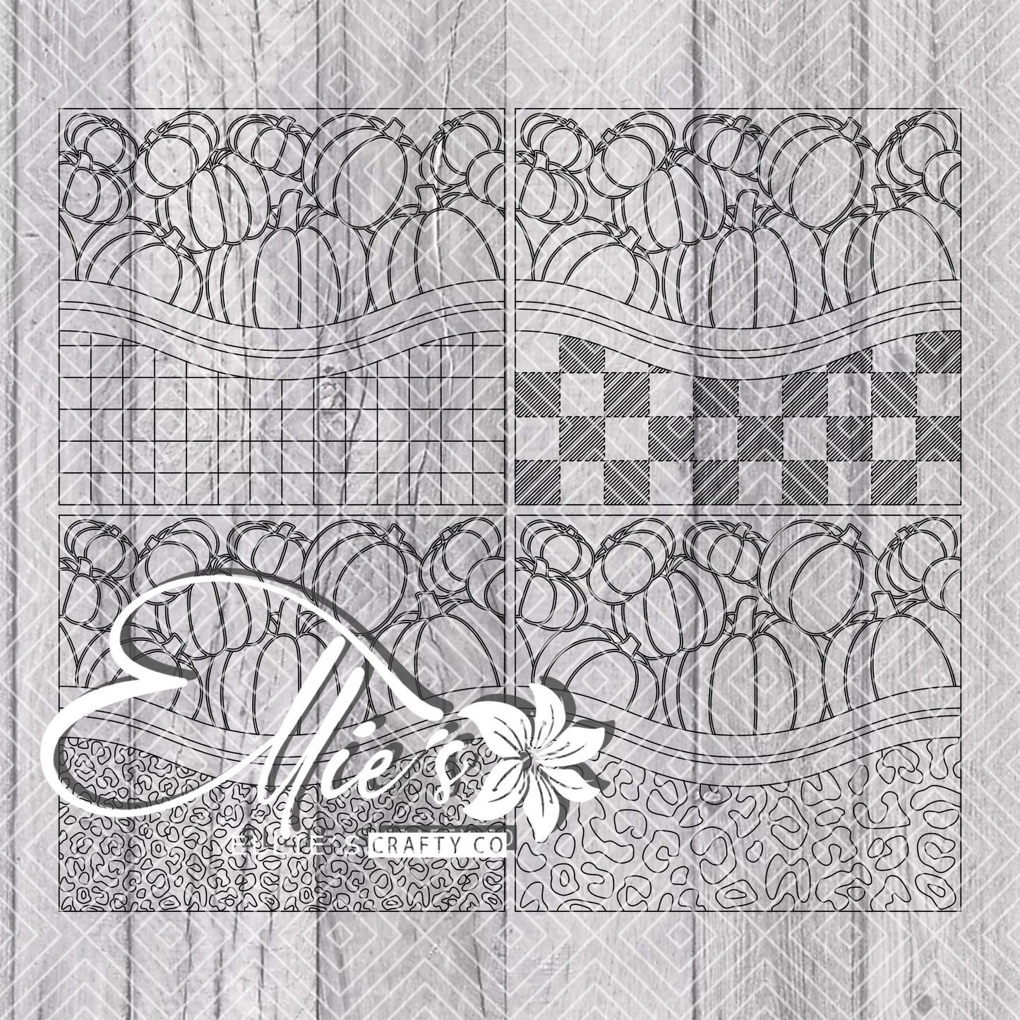 Pumpkins Leopard and Plaid Wave Template for Straight Tumblers