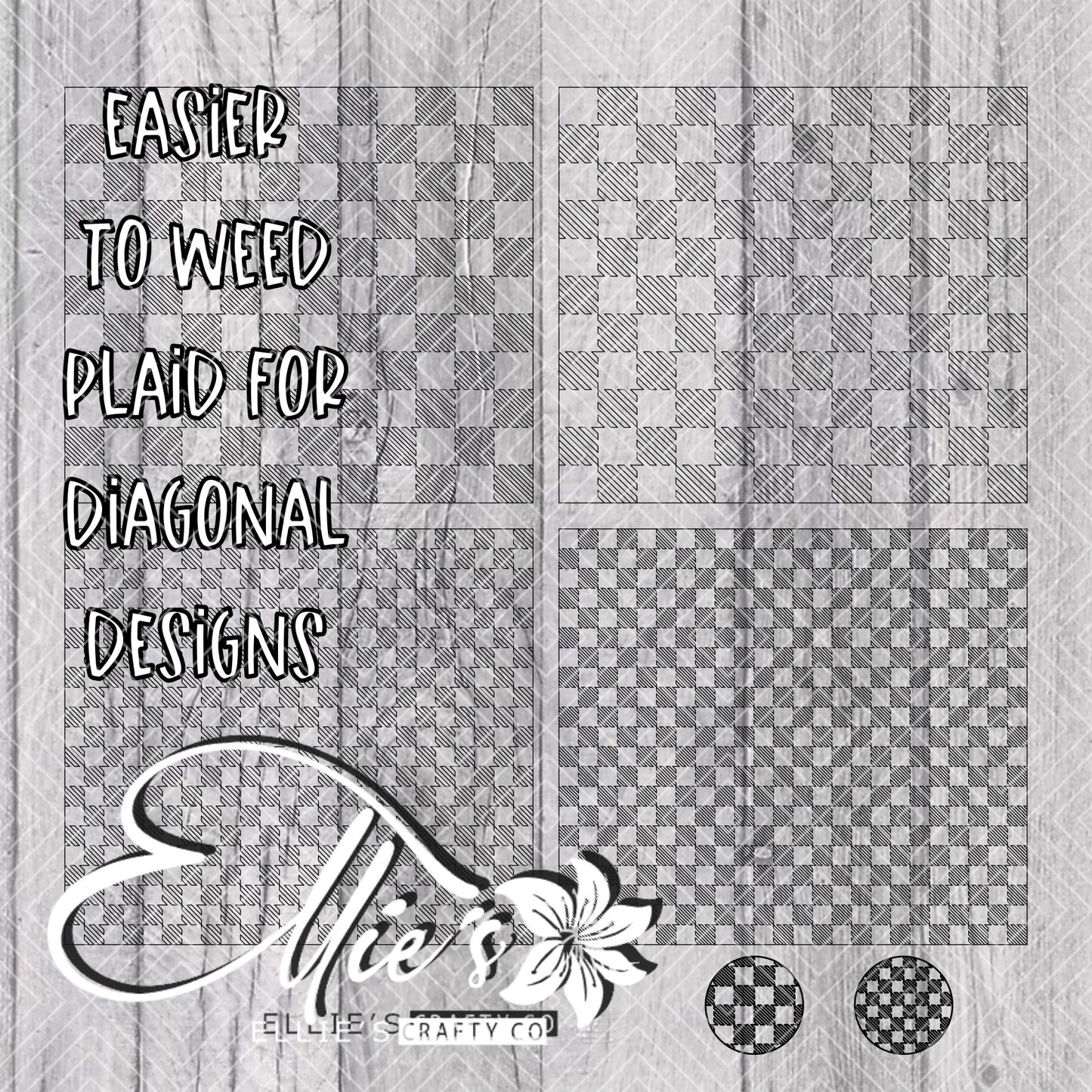 Buffalo Plaid Diagonal Version Template for Straight Tumblers