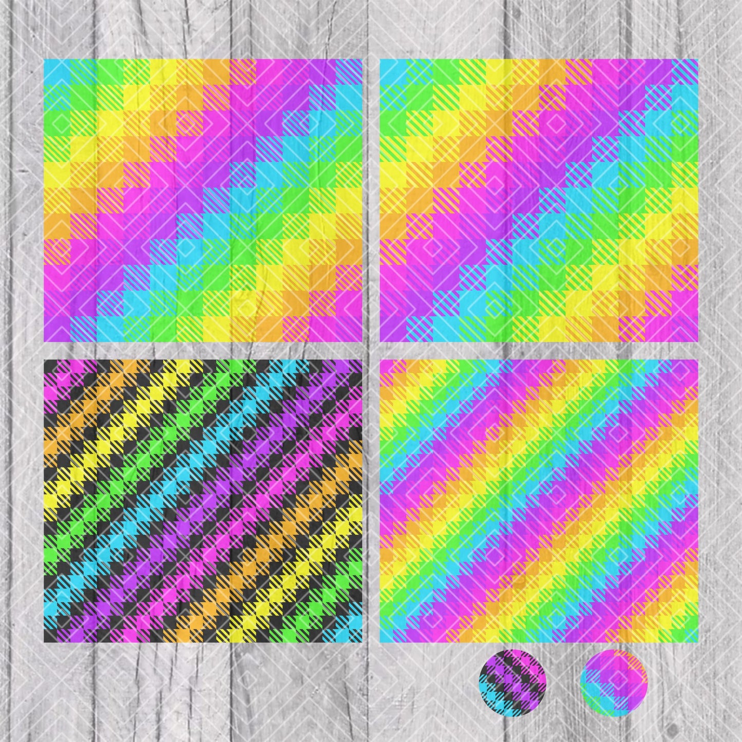 Buffalo Plaid Diagonal Version Template for Straight Tumblers