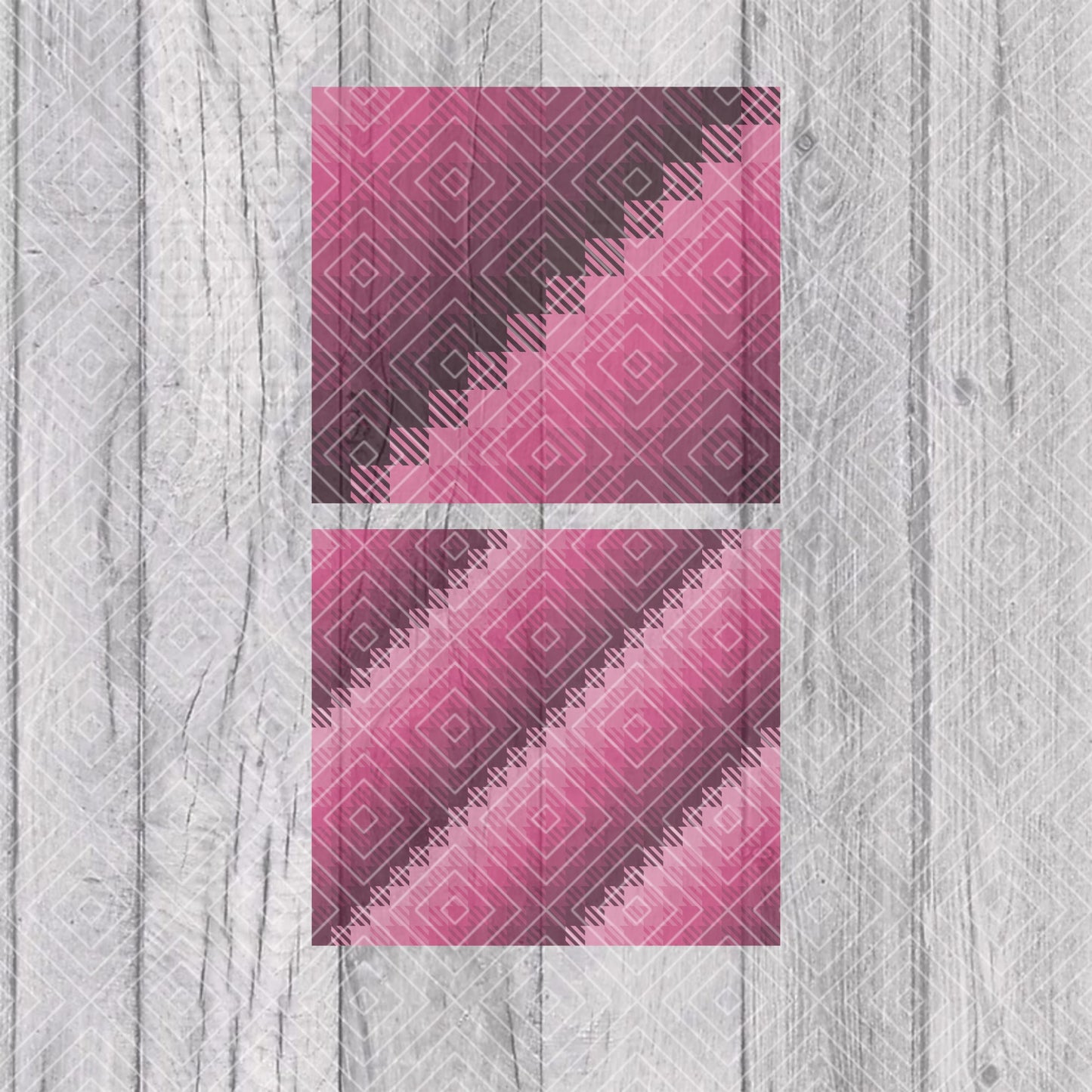 Buffalo Plaid Diagonal Version Template for Straight Tumblers