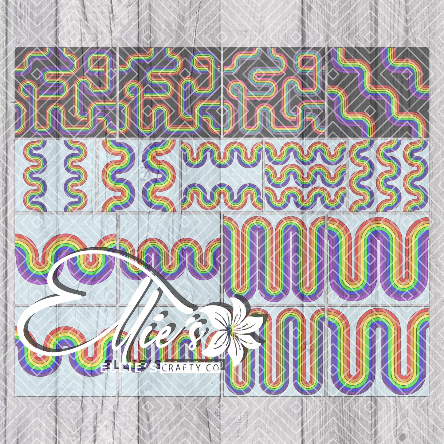 Retro Vibes Collection V1-V4 Template for Straight Tumblers