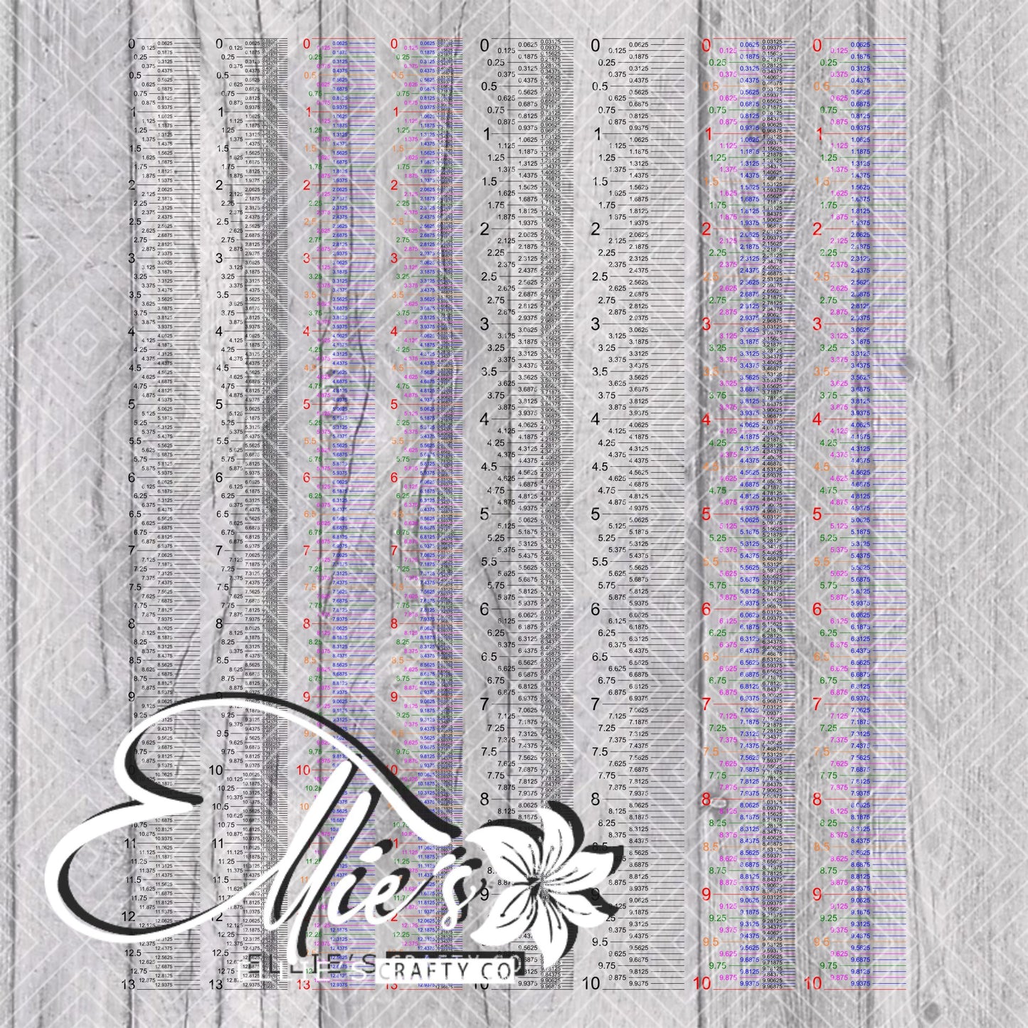 Printable Ruler with 16ths and 32nds inch in Decimal Units