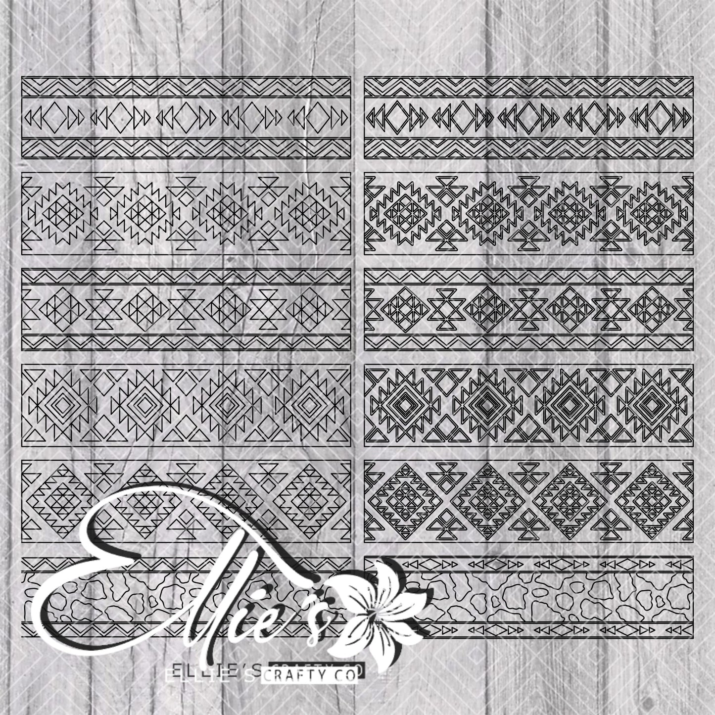 Southwestern Blanket Collection Template for Mini Shot Glass Tumblers