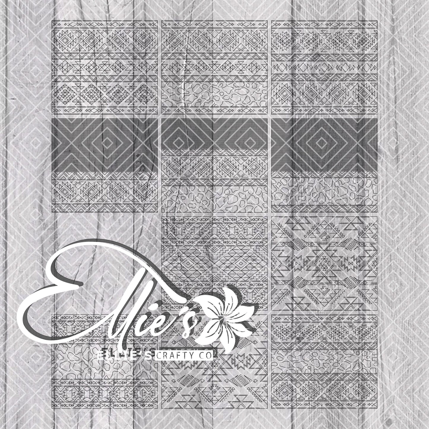 Southwestern Blanket Collection V1-V5 Template for Straight Tumblers