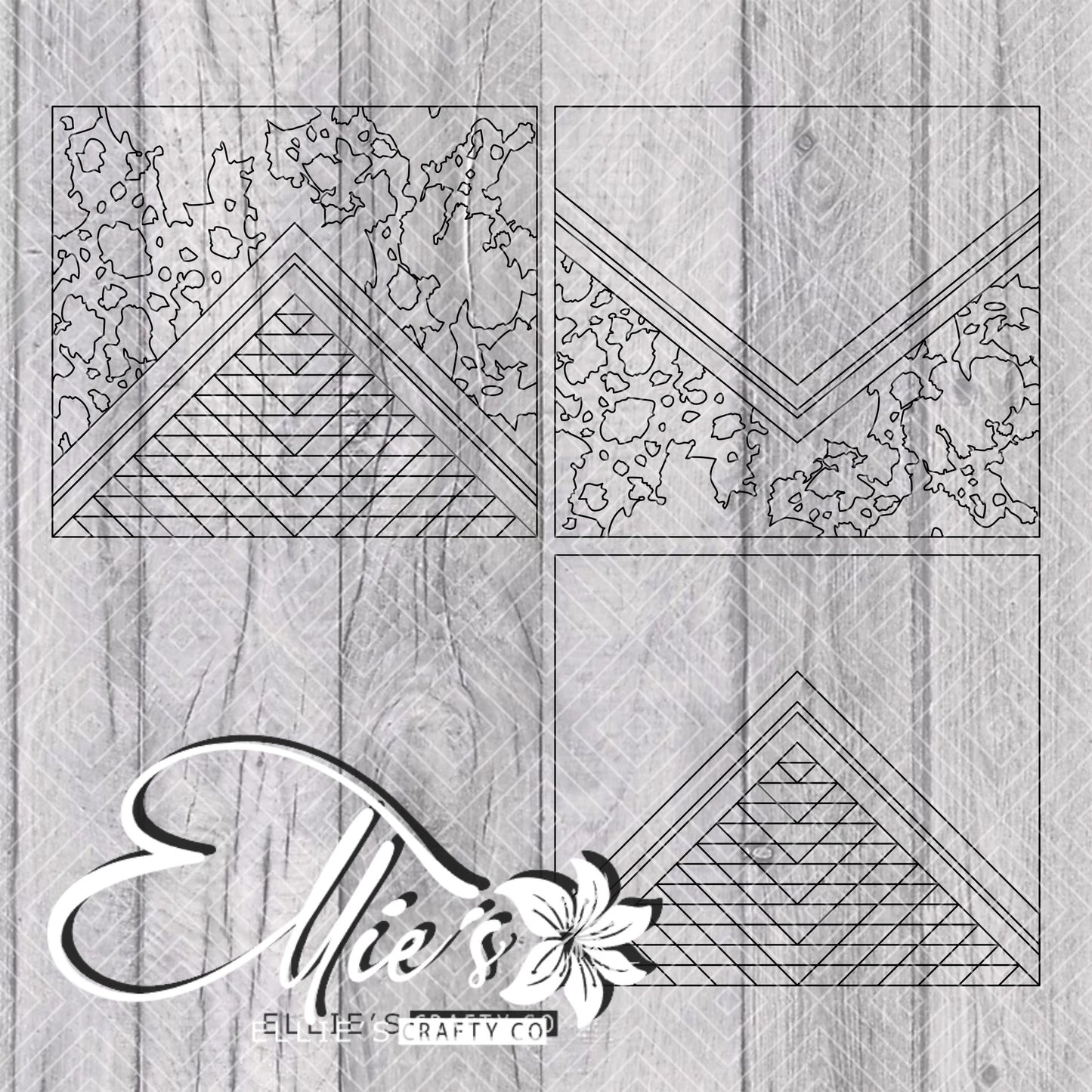 Southwestern Cowhide Vsplit Template for Straight Tumblers