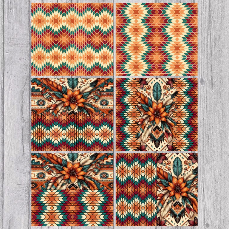 Southwestern Diamonds Template for Straight Tumblers