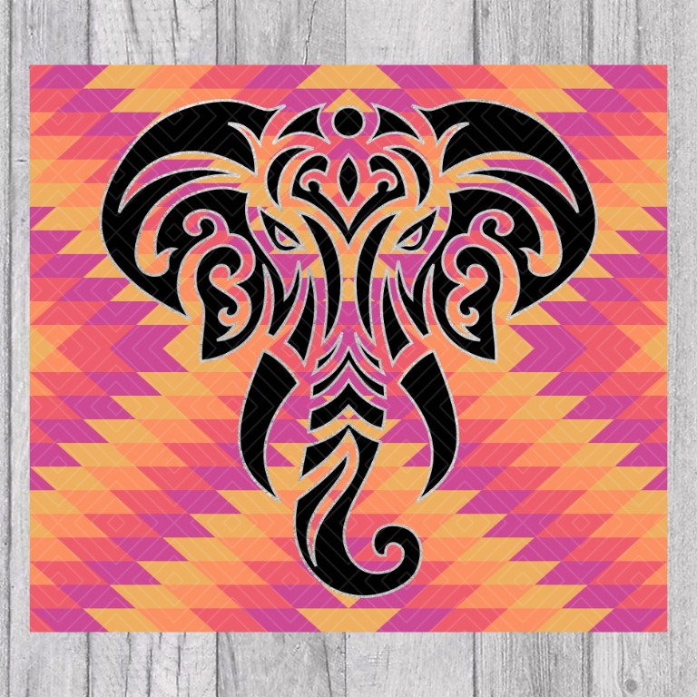 Bravo Inspired Southwestern Elephant Template for Straight Tumblers