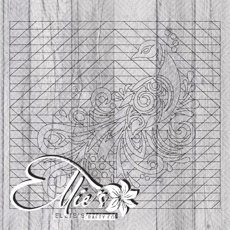 Bravo Inspired Southwestern Peacock Template for Straight Tumblers