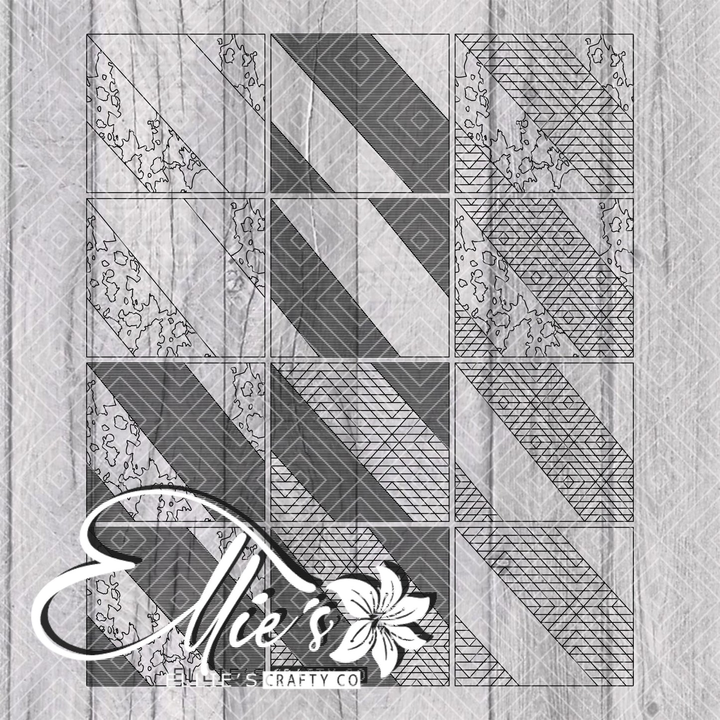 Southwestern Swirl Collections V1-V2 Template for Straight Tumblers