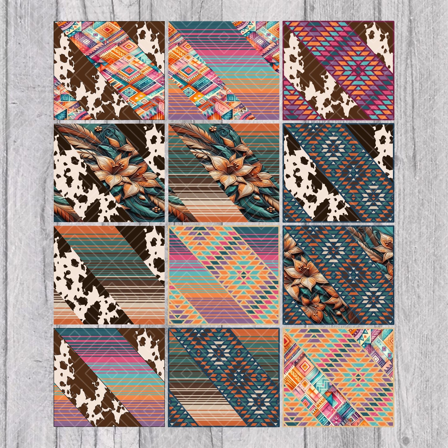Southwestern Swirl Collections V1-V2 Template for Straight Tumblers