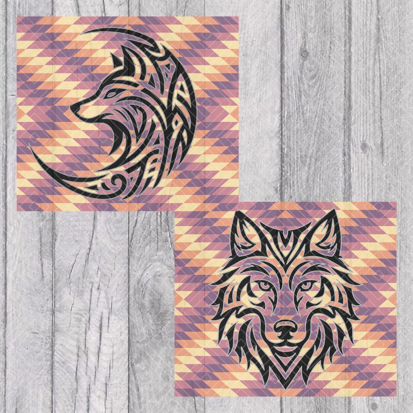 Bravo Inspired Southwestern Wolfs Template for Straight Tumblers
