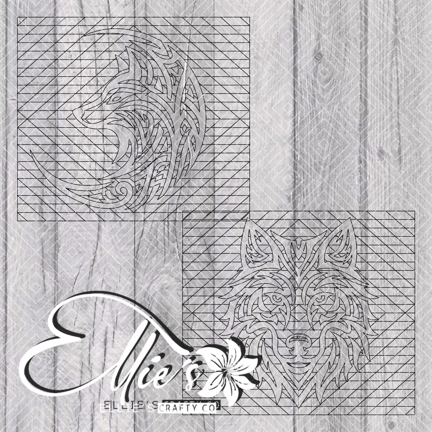 Bravo Inspired Southwestern Wolfs Template for Straight Tumblers