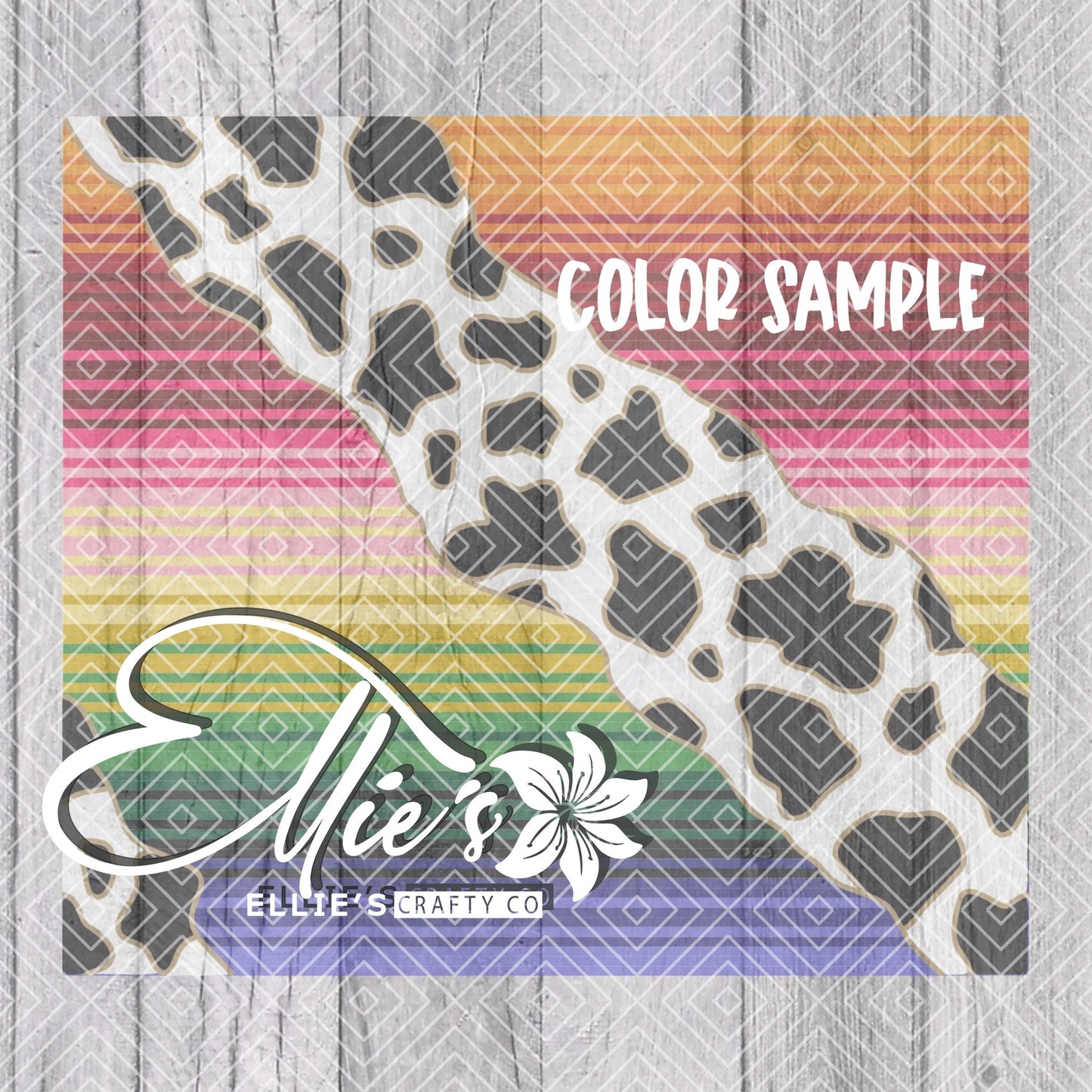 Cow Print Sarape Template for Straight Tumblers