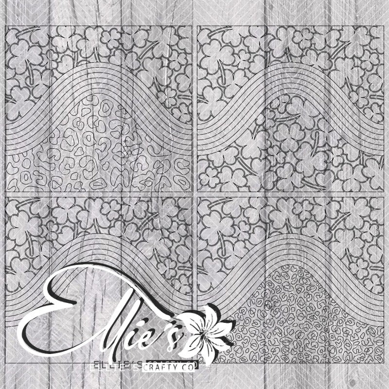 Shamrock Rainbow and Leopard Template for Straight Tumblers