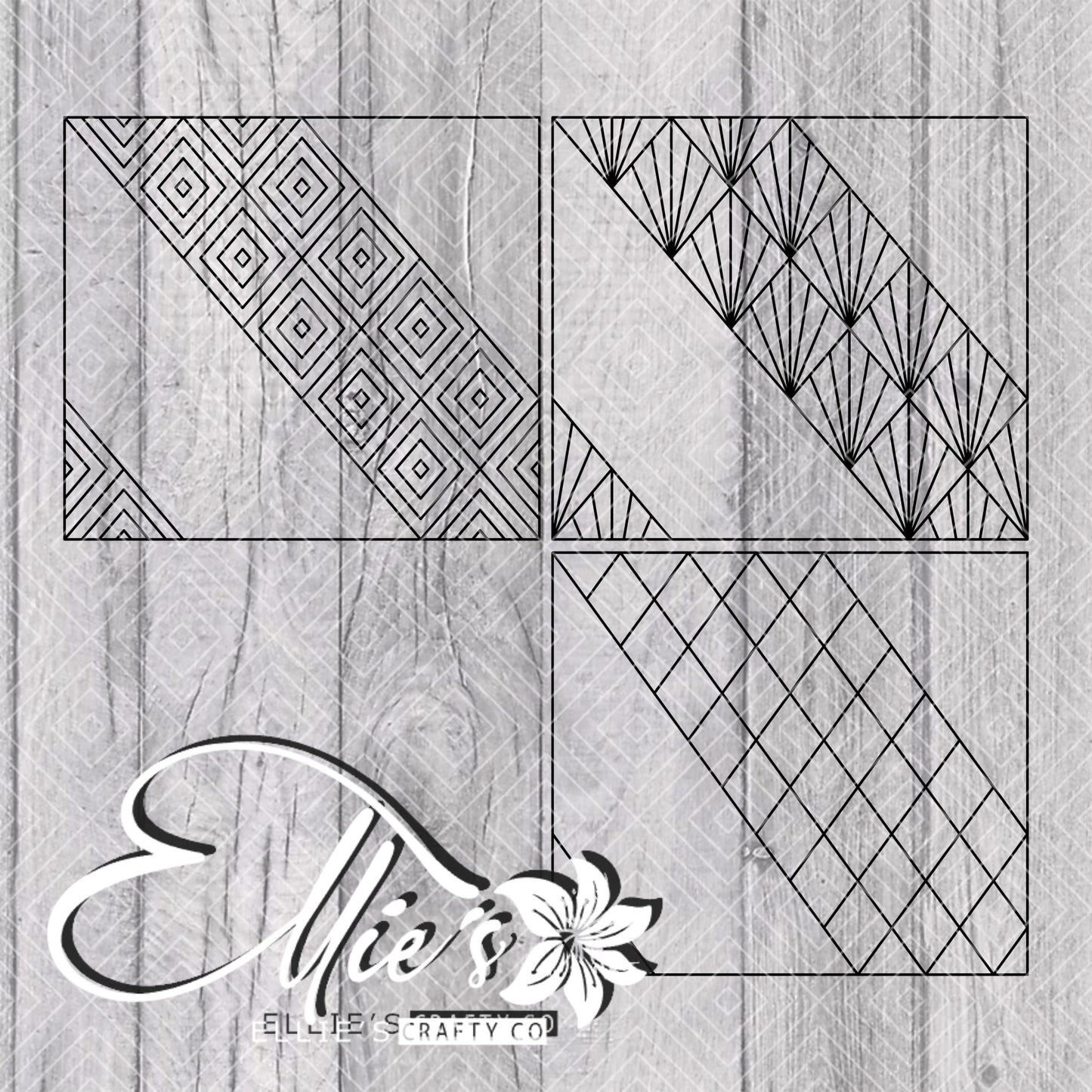 Argyle & ArtDeco Swirl Template for Straight Tumblers